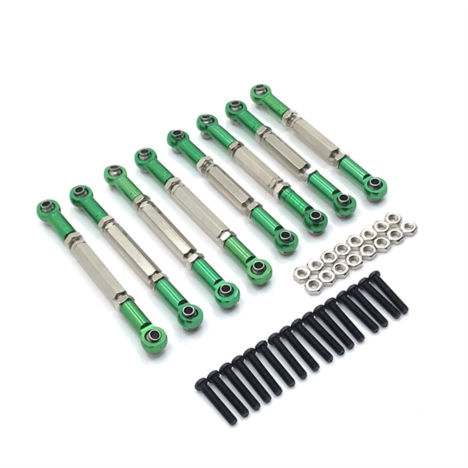 MKVAXR Metall Zugstange Spurstange, for WPL C14 C24 B24 B14 MN D90 D91 MN-90 MN-91 RC Auto RC-Aufhängungsdomstrebe(Green) von MKVAXR