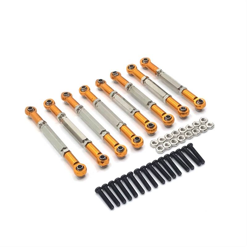 MKVAXR Metall Zugstange Spurstange, for WPL C14 C24 B24 B14 MN D90 D91 MN-90 MN-91 RC Auto RC-Aufhängungsdomstrebe(Orange) von MKVAXR