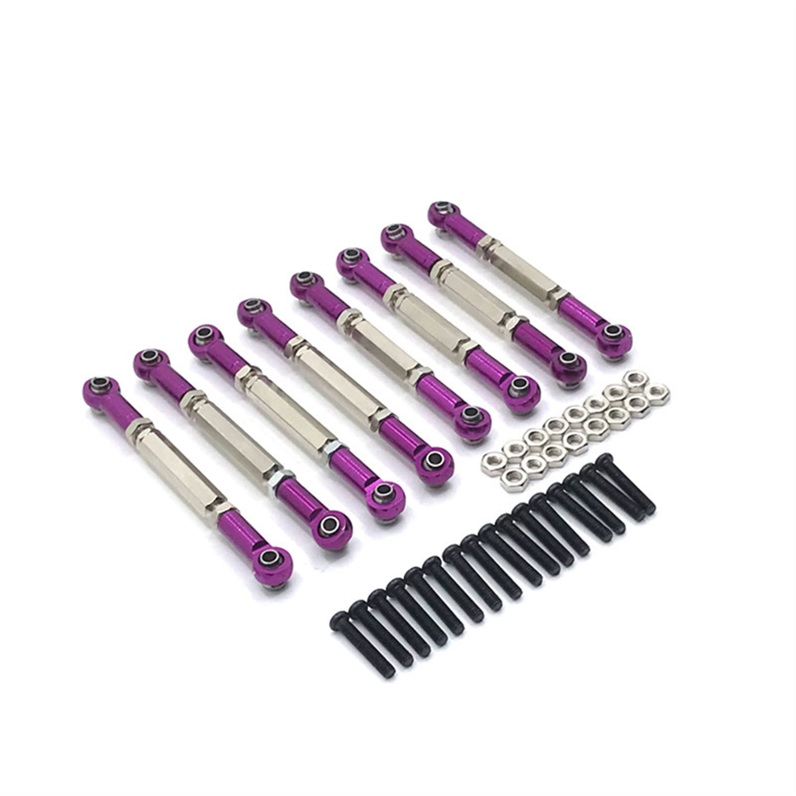 MKVAXR Metall Zugstange Spurstange, for WPL C14 C24 B24 B14 MN D90 D91 MN-90 MN-91 RC Auto RC-Aufhängungsdomstrebe(Purple) von MKVAXR