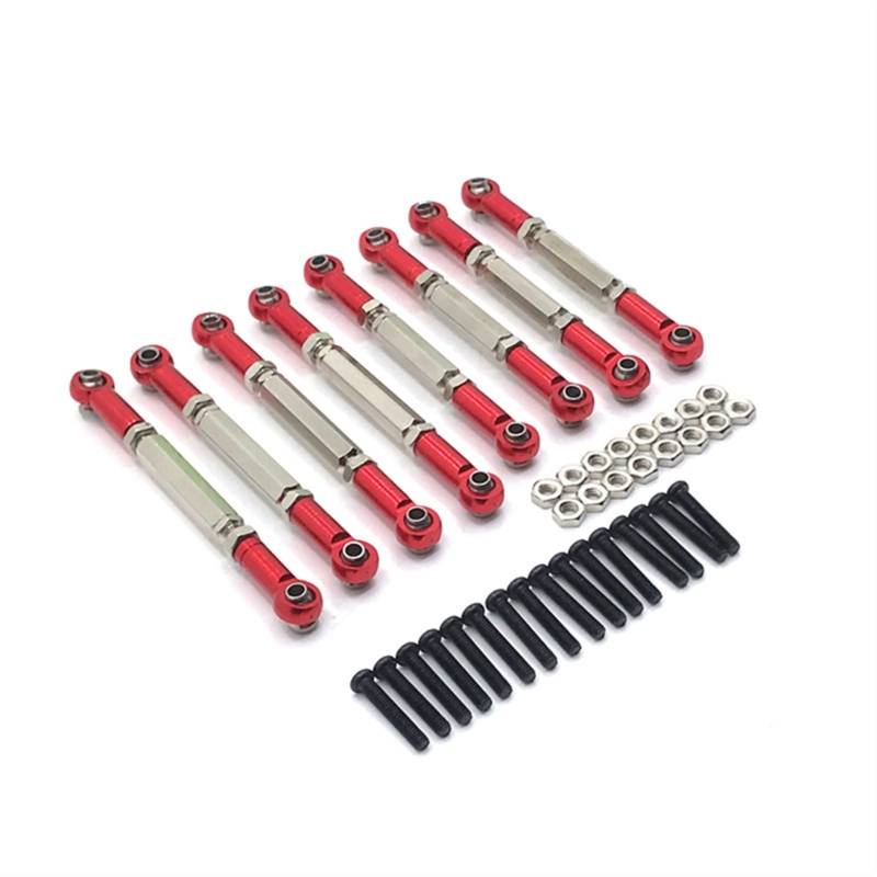 MKVAXR Metall Zugstange Spurstange, for WPL C14 C24 B24 B14 MN D90 D91 MN-90 MN-91 RC Auto RC-Aufhängungsdomstrebe(Red) von MKVAXR