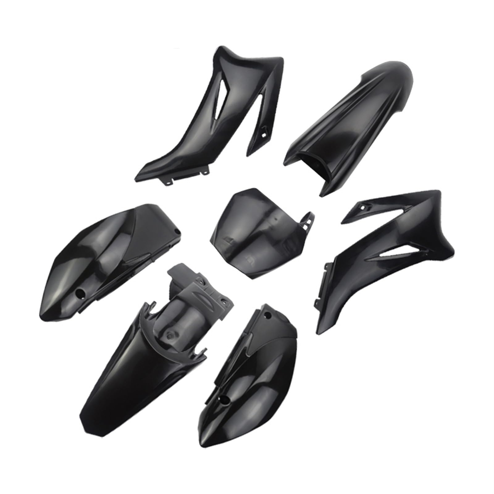 MKVAXR Motorrad Kunststoff Abdeckung Verkleidung Körper Kunststoff Abdeckung Kit Set TTR110 Dirt Bike Pit BIK Motocross Motorrad-Karosserieteil(Black) von MKVAXR