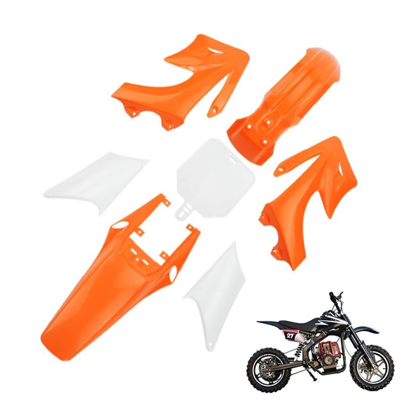 MKVAXR Off Road Motorrad Kunststoff Verkleidung Body Kits Dirt Bike Mud Set, for Apollo, Orion 110CC 125CC 150CC Zubehör Motorrad-Karosserieteil(Orange) von MKVAXR