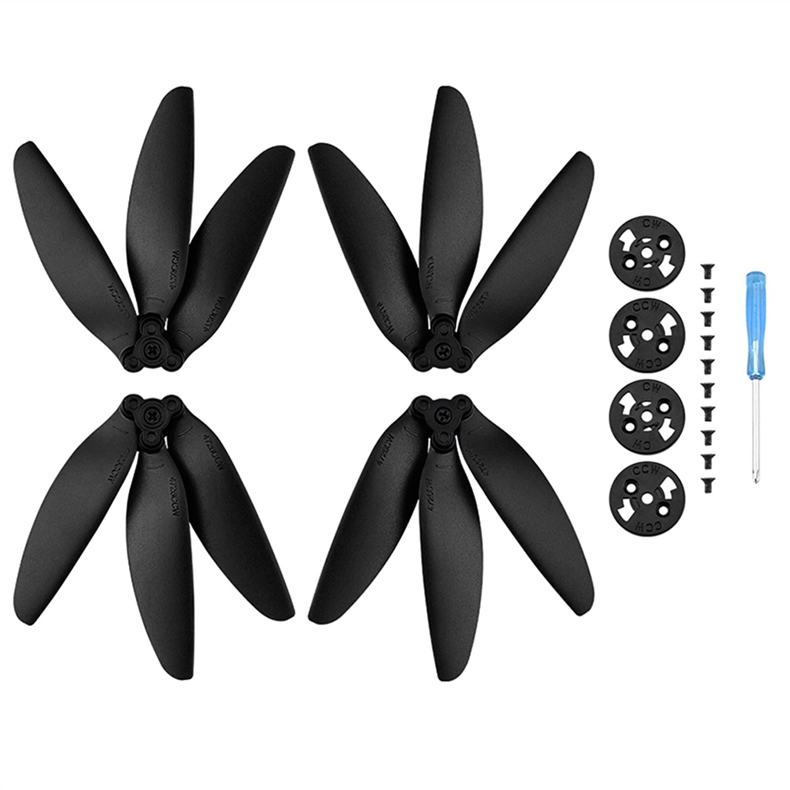 MKVAXR Propeller Schnellverschluss Faltbare 3-Blatt-Propeller Paddel Ersatzflügelventilatoren Ersatzdrohnenzubehör, for DJI, for Mini, 2, for Mavic, for Mini, Ersatzklingenteile(Black) von MKVAXR