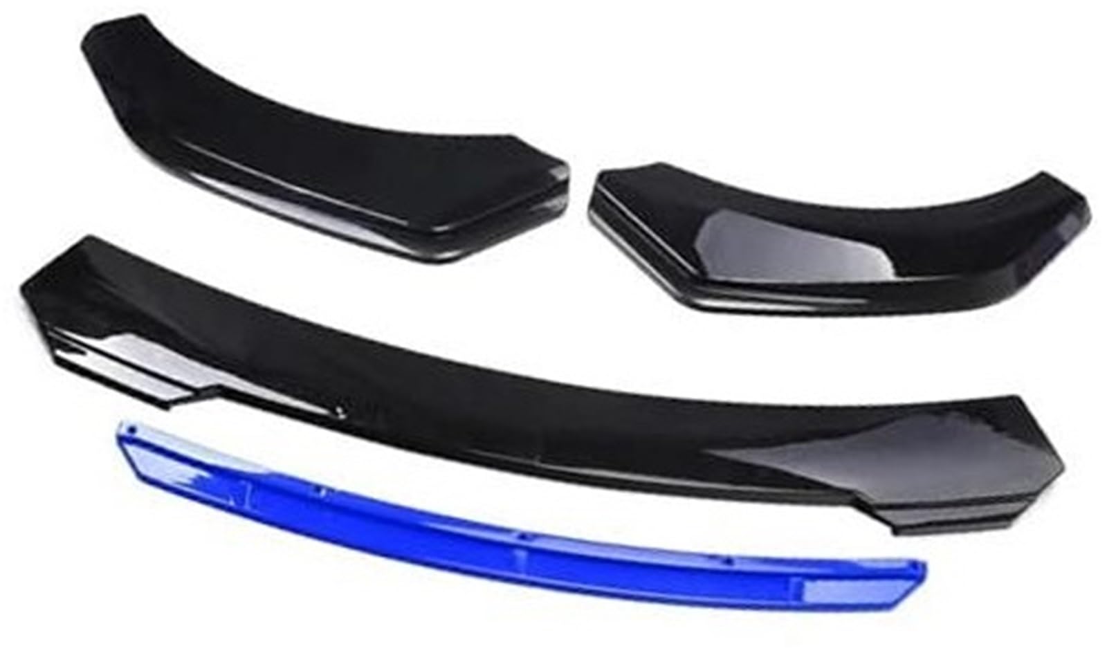 MKVAXR Protector Auto Frontstoßstange Lip Body Kit Spoiler Zierstreifen Stoßstange Canard Lip Splitter Außenteile, for Jetta, Spoiler Frontspoiler-Kit(Black Bright Black Blue) von MKVAXR