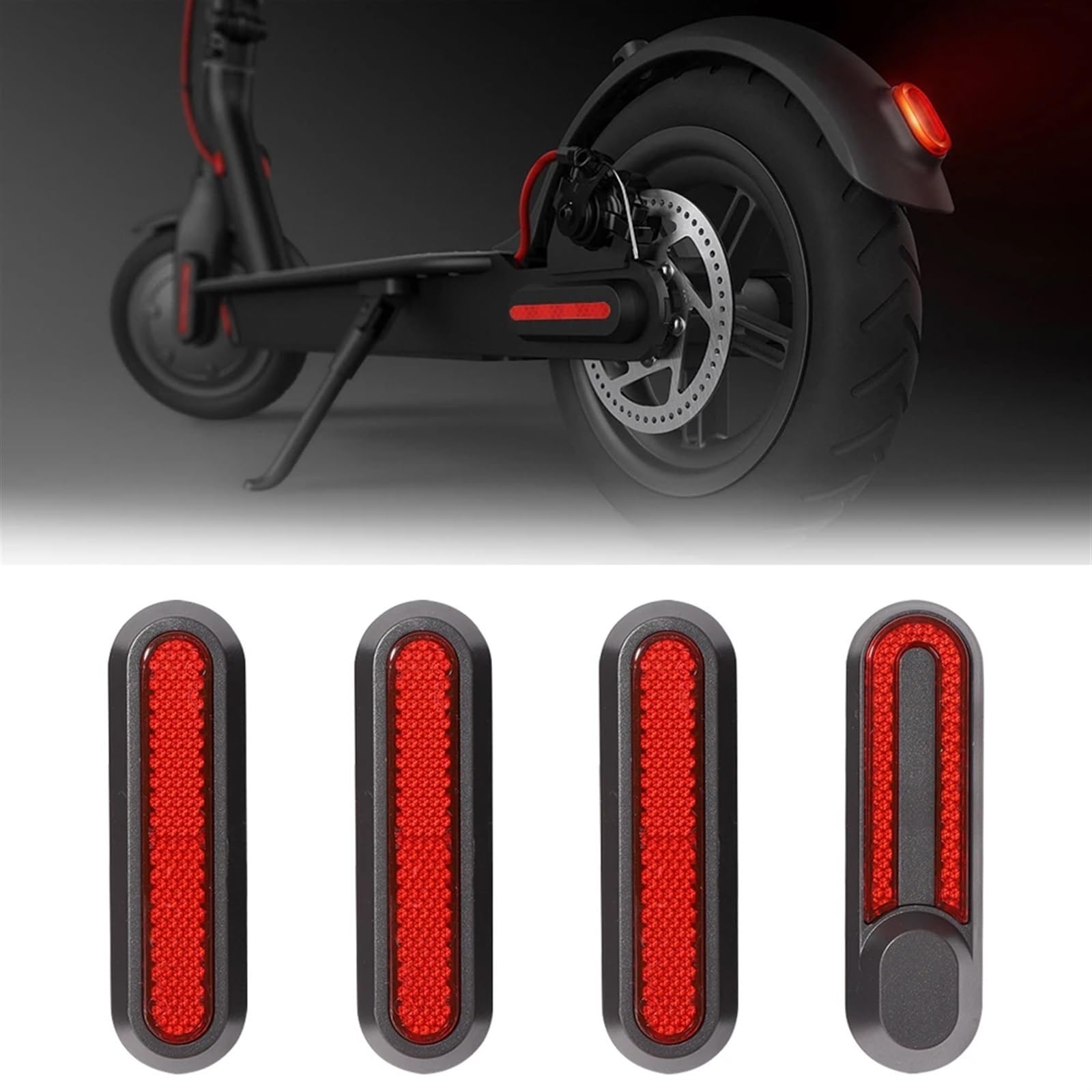 MKVAXR Reflektierende Sicherheitsabdeckung for die Hinterradnabe, schützende Rückschale, for Xiaomi, Elektroroller Pro 2 M365 1S Pro Scooter-Zubehör Dekorativer, Reflektierender Aufkleber(4 side cover von MKVAXR