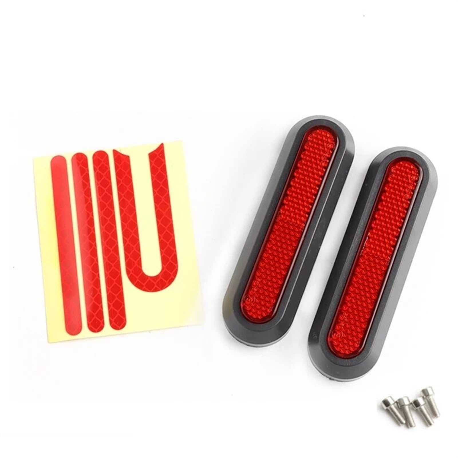 MKVAXR Reflektierende Sicherheitsteile vorne und hinten, Radabdeckung, Schutzschale, for Xiaomi, Elektroroller Pro 2/1s/M365 Dekorativer, Reflektierender Aufkleber(1 Sets red) von MKVAXR