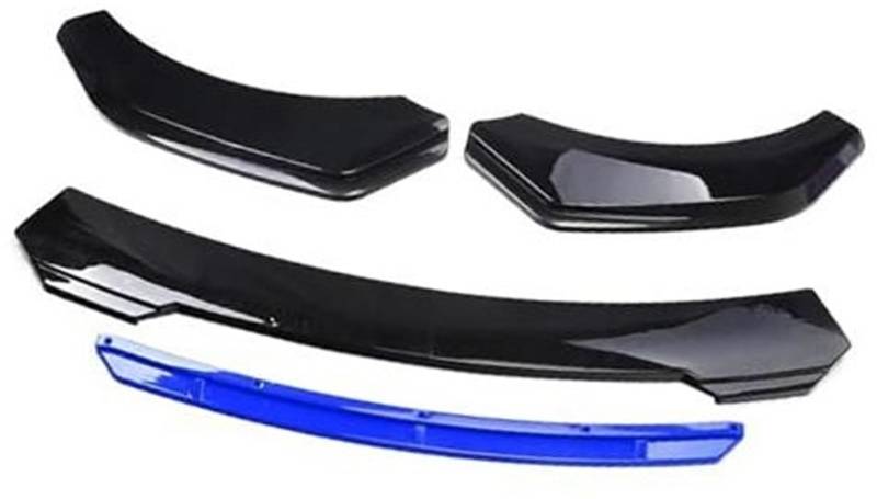 MKVAXR Schutz Auto Frontstoßstange Lip Body Kit Spoiler Zierstreifen Stoßstange Canard Lip Splitter Außenteile, for Volvo, Spoiler Frontspoiler-Kit(Black Bright Black Blue) von MKVAXR