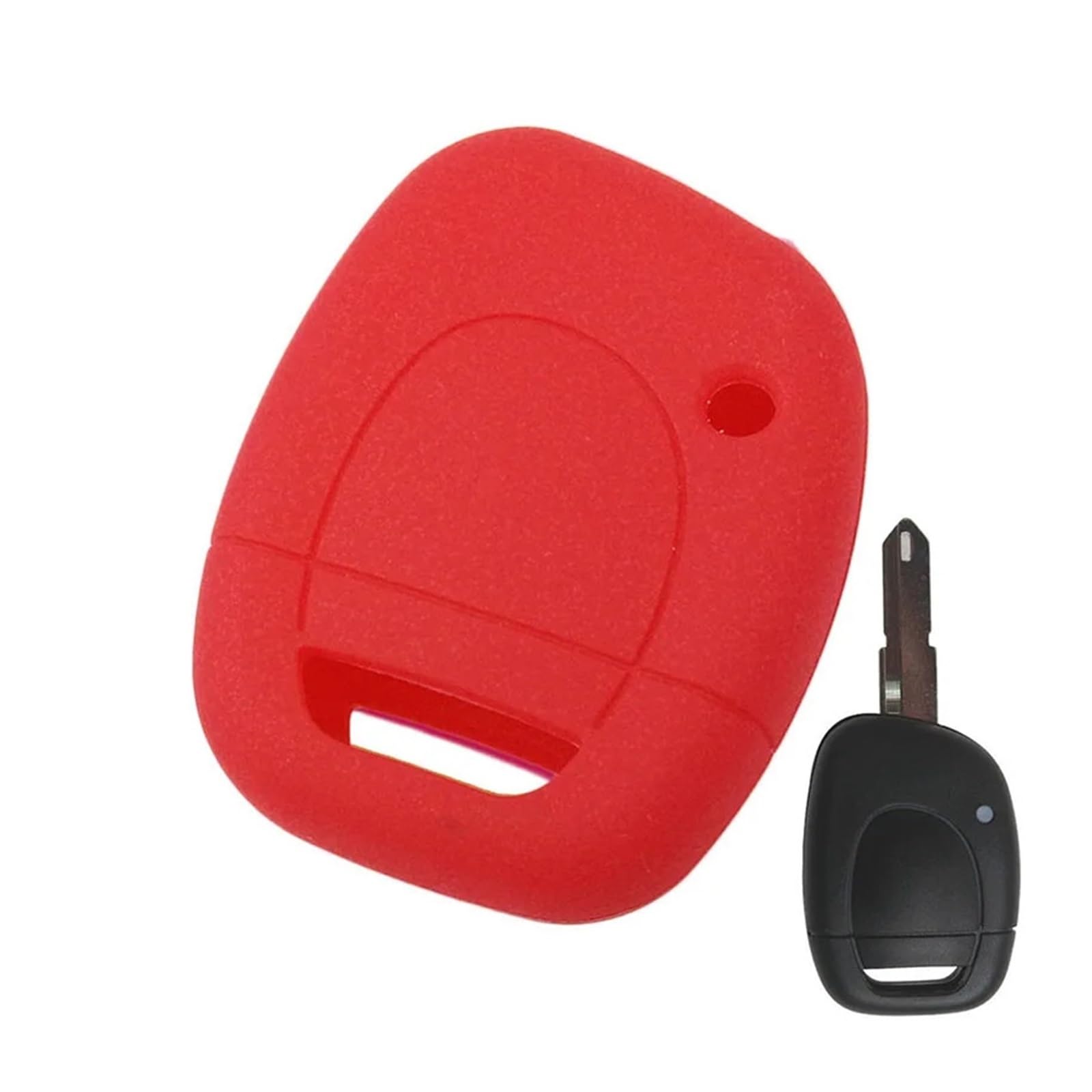 MKVAXR Silikon-Schlüsselgehäuse mit 1 Taste, Schlüsselgehäuse, Schutz for Clio, Kangoo, Twingo Schlüsselanhänger-Halter-Schutzhülle(Red) von MKVAXR