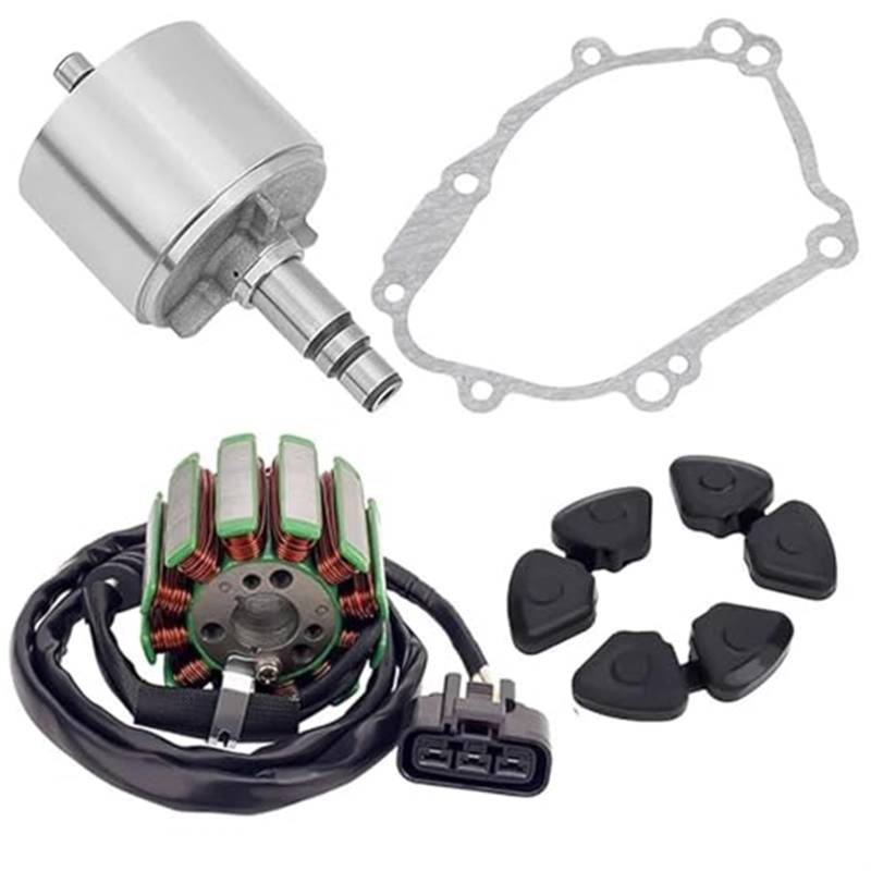 MKVAXR Zündstator Statorspule Schwungrad Rotor Magneto Stator Dichtung Gummi for YZFR1 R1 2004–2008 for FZ8 FZ8N FZ8S 2011–2013 Zündstator Magnetplatte Austausch der Magnetspule(Black 1set) von MKVAXR