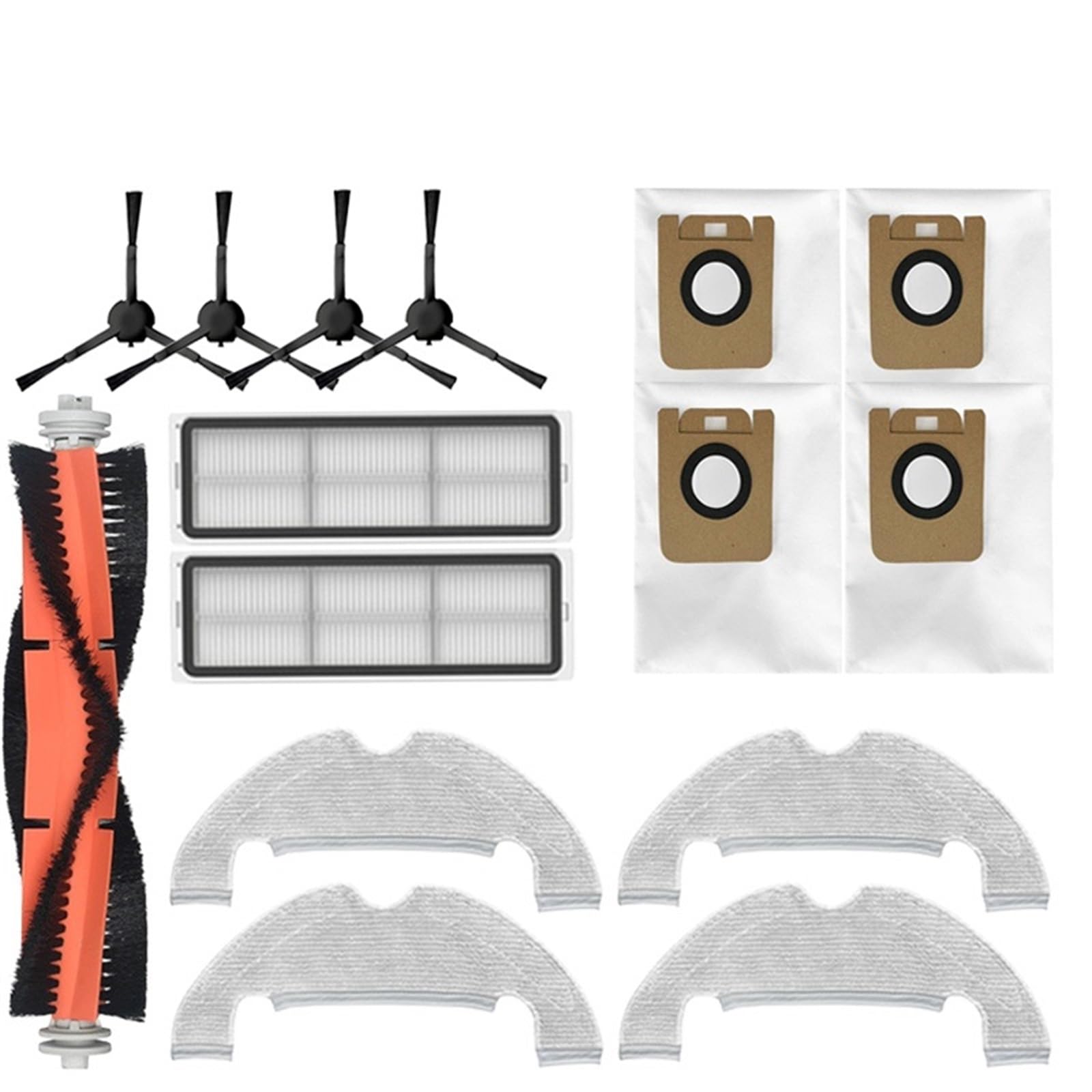 MKVAXR for Dreame, Bot Z10 Pro / L10 Plus Zubehör Staubbeutel HEPA-Filter Wichtigsten Pinsel Mopp Roboter Staubsauger Ersatzteile Roboter-Staubsaugerteile(15PCS-01) von MKVAXR