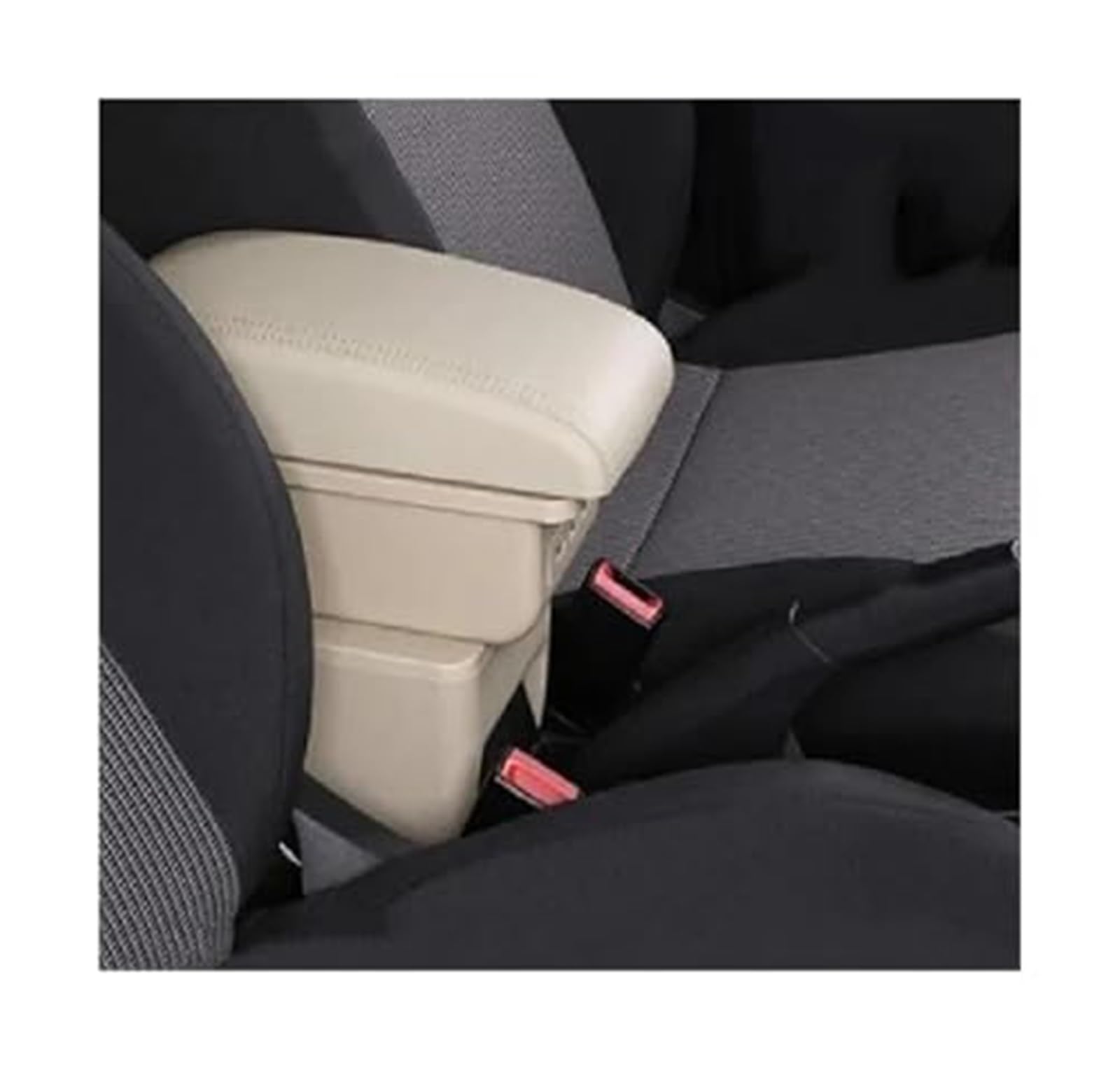 MKVAXR for Kia, for Picanto Auto Armlehnenbox Mittelkonsole Zentrale Aufbewahrungsbox Innenzubehör Autozubehör Auto-Armlehnen-Konsolenbox(Black B Style Beige 3usb) von MKVAXR