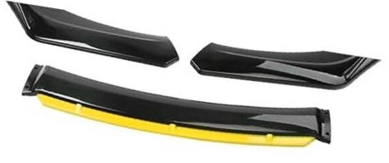 MKVAXR for Mazda, Auto-Frontstoßstangen-Lippenspoiler-Körpersatz, dekorativer Stoßstangen-Canard-Lippensplitter, Limousine, Breite unter 176 cm, Spoiler Frontspoiler-Kit(Black Black Yellow) von MKVAXR