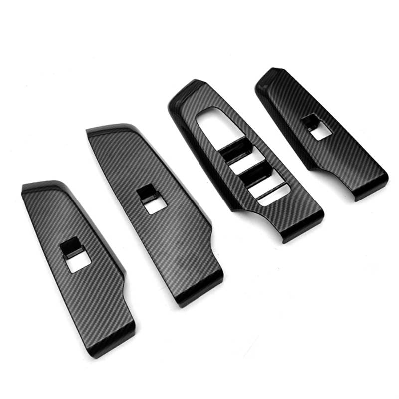 MKVAXR for Mitsubishi, Outlander 2022+ Auto Kohlefaser Fenster Glas Lift Knopf Schalter Abdeckung Trim Tür Armlehne Panel RHD Fensterheber-Knopfrahmen von MKVAXR