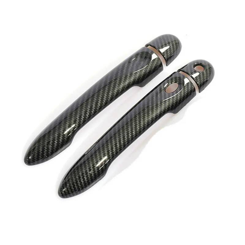 MKVAXR for Renault, Clio IV Clio 4 Lutecia 2012-2019, glänzend Schwarze Kohlefaser, Autotürgriffabdeckung, Styling-Zubehör 2013 2014 2015 Abdeckung der Türgriffkappe(Carbon 1key 1 Button) von MKVAXR