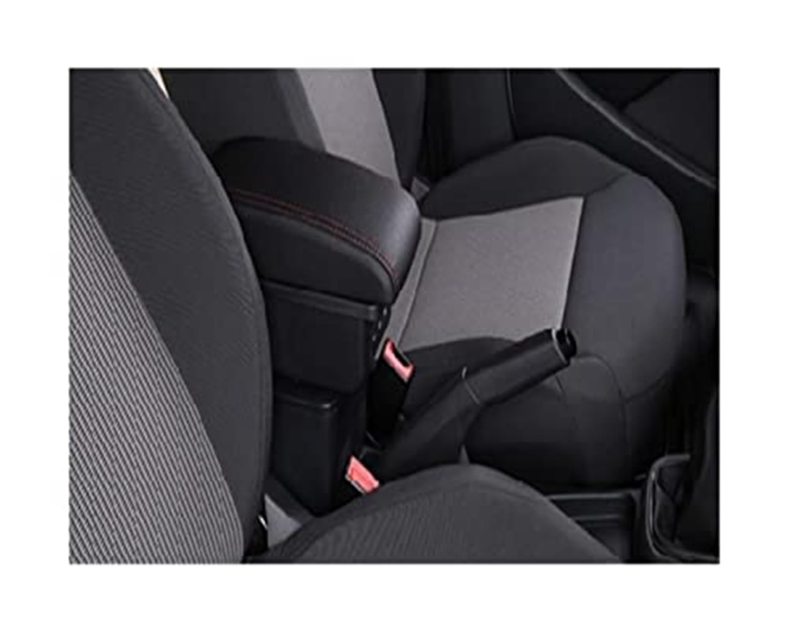 MKVAXR for Seat, for Leon Auto-Armlehnenbox, Armlehne, Auto-Armlehne, Mittelkonsole, Aufbewahrungsbox, Zubehör Auto-Armlehnen-Konsolenbox(Black B-Black Red Line) von MKVAXR