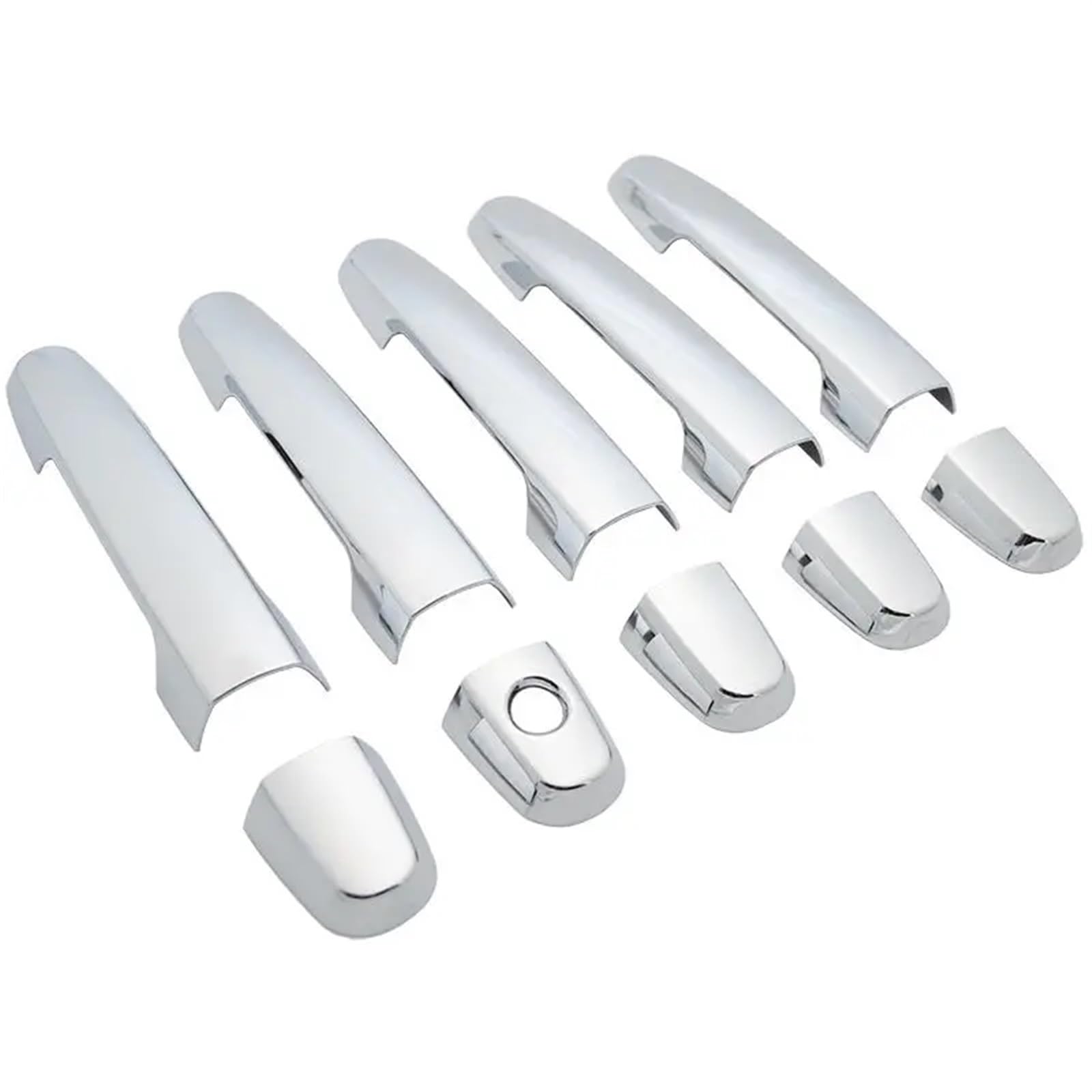 MKVAXR for Toyota, for RAV4, RAV 4 2006 2007 2008 2009 2010 2011 2012 2013 Hochglanzschwarz Chrom Autotürgriffblenden Styling-Zubehör Abdeckung der Türgriffkappe(Silver 0 Button) von MKVAXR