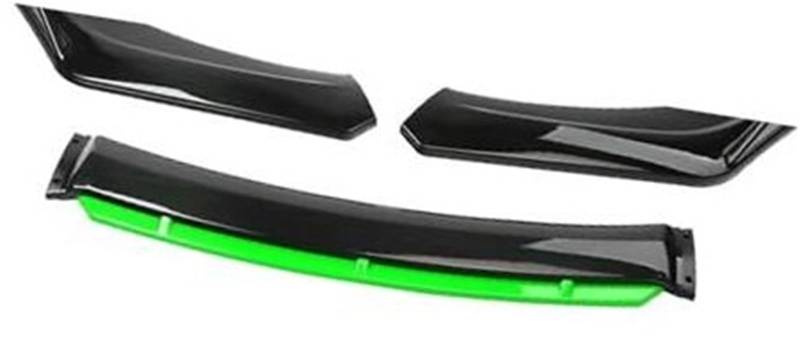 MKVAXR for Volvo, Auto-Frontstoßstangen-Lippenspoiler-Körpersatz, dekorativer Stoßstangen-Canard-Lippensplitter, Limousine, Breite unter 176 cm, Spoiler Frontspoiler-Kit(Black Black Green) von MKVAXR