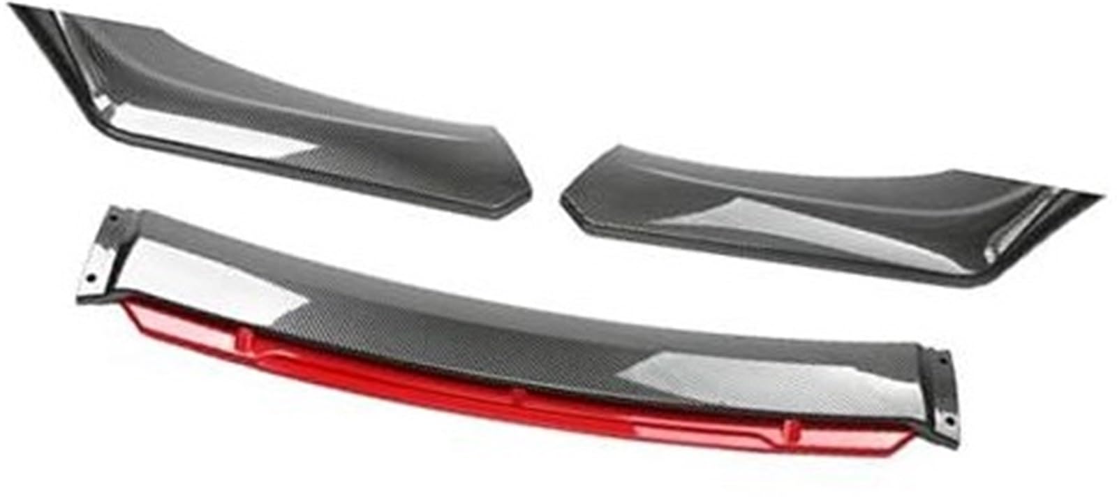 MKVAXR for Volvo, Auto-Frontstoßstangen-Lippenspoiler-Körpersatz, dekorativer Stoßstangen-Canard-Lippensplitter, Limousine, Breite unter 176 cm, Spoiler Frontspoiler-Kit(Black Carbon Fiber Red) von MKVAXR