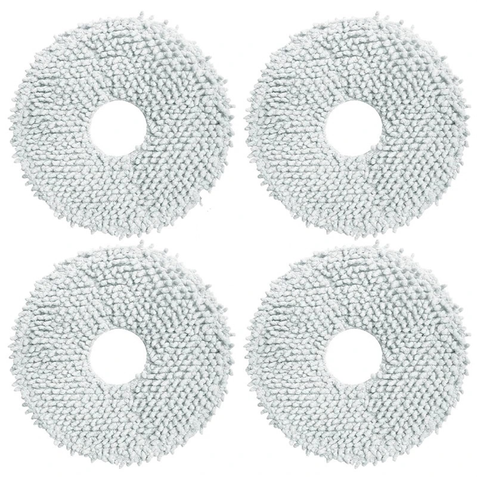 MKVAXR for Xiaomi, MIJIA Roboter Vakuum Mopp 3S Zubehör Staubsauger Ersatzteile Ersatz kit Wichtigsten Pinsel Hepa-Filter Mopp Tuch Roboter-Staubsaugerteile(4PCS Mop Cloth) von MKVAXR