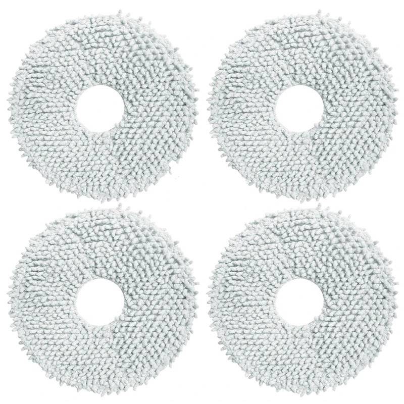 MKVAXR for Xiaomi, MIJIA Roboter Vakuum Mopp 3S Zubehör Staubsauger Ersatzteile Ersatz kit Wichtigsten Pinsel Hepa-Filter Mopp Tuch Roboter-Staubsaugerteile(4PCS Mop Cloth) von MKVAXR