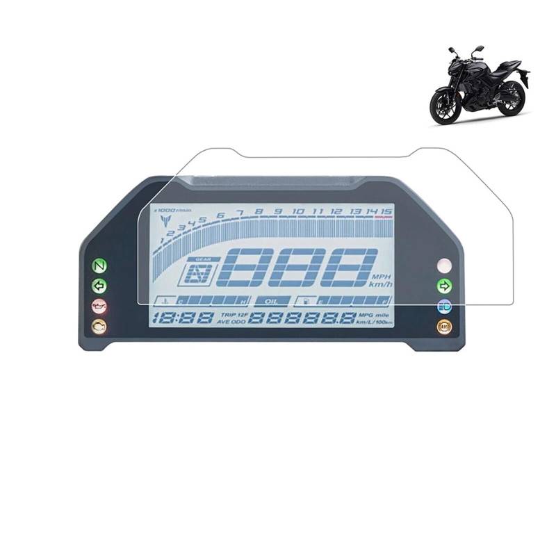 MKVAXR for YZF-R15 V4 2021-2022 Motorrad Cluster Kratzschutzfolie Armaturenbrett Displayschutzfolie Fahrzeug-Armaturenbrettabdeckung(1 PCS) von MKVAXR