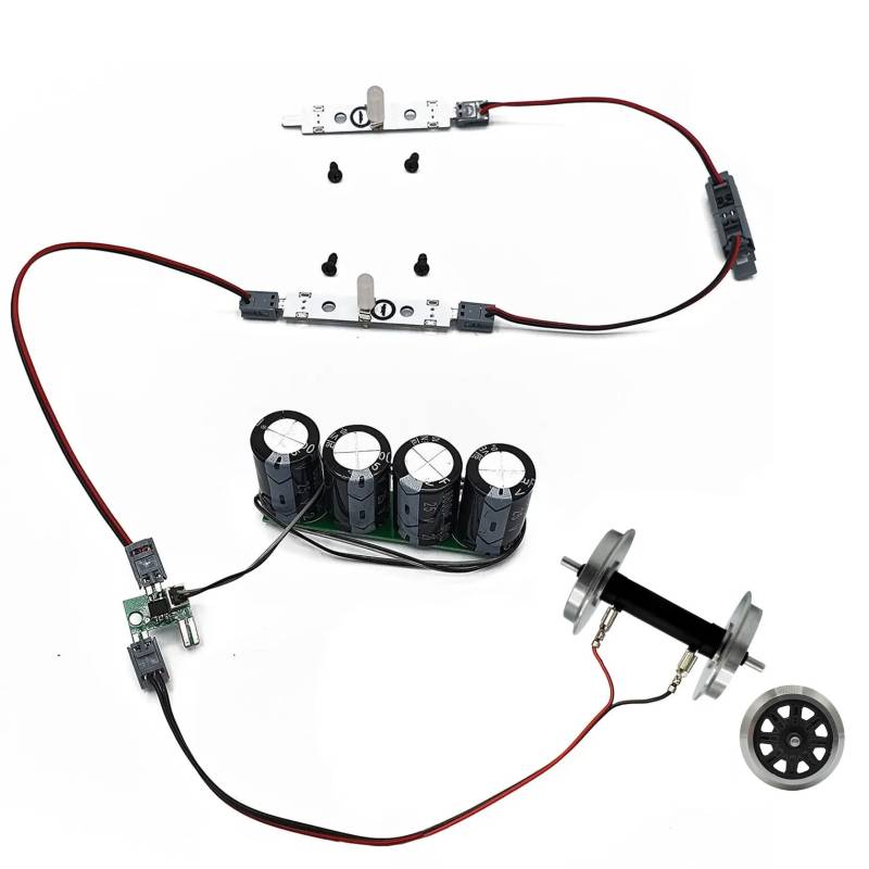 ML-Train Beleuchtungs-Set mit kugelgelagertem V-Speichen Radsatz und LED-Lichtleiste analog - Für die Innenbeleuchtung in Gebäuden und Personenwagen - Gartenbahn Spur G Zubehör von ML-Train