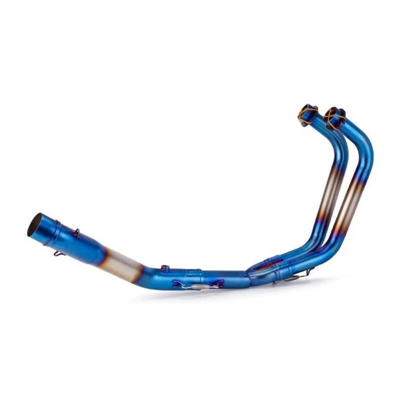 Auspuff Schalldämpfer Motorrad 51mm Motorrad Auspuff Vorne Header Rohr Auspuff Für Y&amaha YZF R25 R3 MT-03 2015-2021 Zubehör Schalldämpfer Auspuffrohr von MLIOJU