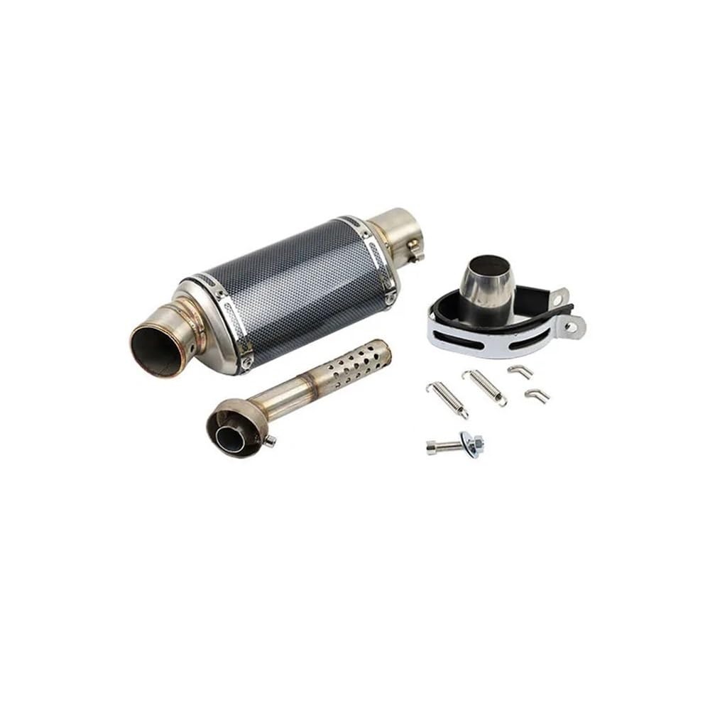 Auspuff Schalldämpfer Motorrad 51mm Universal Motorrad Auspuff 310 370 440mm Rohr Für Fz6 Pcx125 100cc-1000cc Roller Schwanz Auspuff Schalldämpfer von MLIOJU