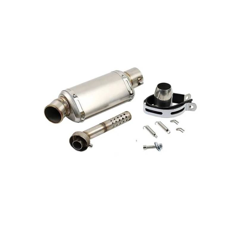 Auspuff Schalldämpfer Motorrad 51mm Universal Motorrad Auspuff 310 370 440mm Rohr Für Fz6 Pcx125 100cc-1000cc Roller Schwanz Auspuff Schalldämpfer von MLIOJU