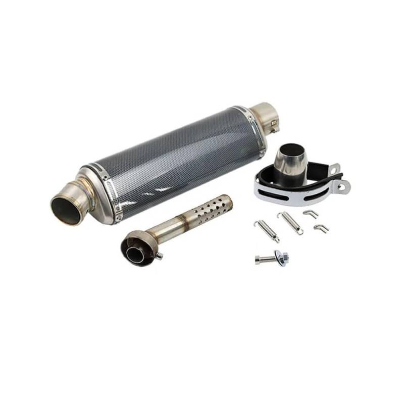 Auspuff Schalldämpfer Motorrad 51mm Universal Motorrad Auspuff 310 370 440mm Rohr Für Fz6 Pcx125 100cc-1000cc Roller Schwanz Auspuff Schalldämpfer von MLIOJU