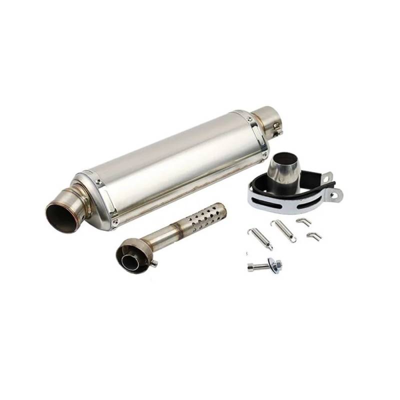 Auspuff Schalldämpfer Motorrad 51mm Universal Motorrad Auspuff Schalldämpfer Hinten Rohr Endrohr 310 370 440 Mm Für Fz6 Pcx125 100cc-1000cc Roller von MLIOJU