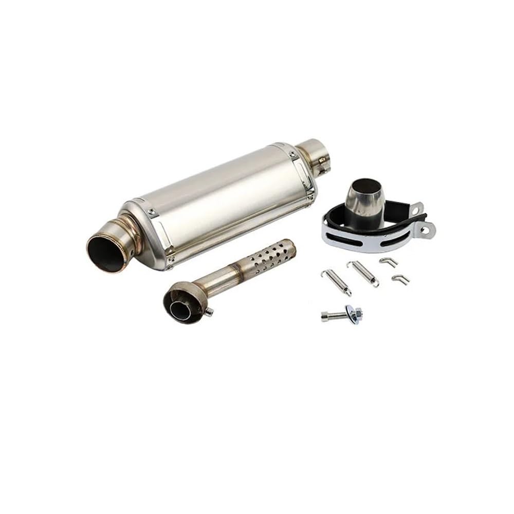 Auspuff Schalldämpfer Motorrad 51mm Universal Motorrad Auspuff Schalldämpfer Hinten Rohr Endrohr 310 370 440 Mm Für Fz6 Pcx125 100cc-1000cc Roller von MLIOJU