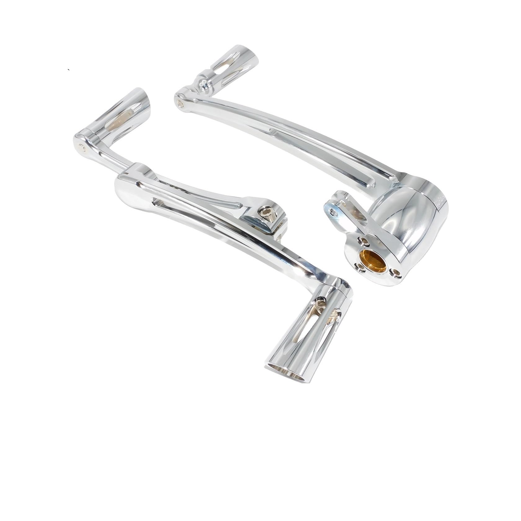 Motorrad Schalthebel Pedal Motorräder Chrom Bremsarm Kit Schalthebel W/Shifter Pegs Für H&Arley Touring Road King Street Glide Ultra 2014-2022 von MLIOJU