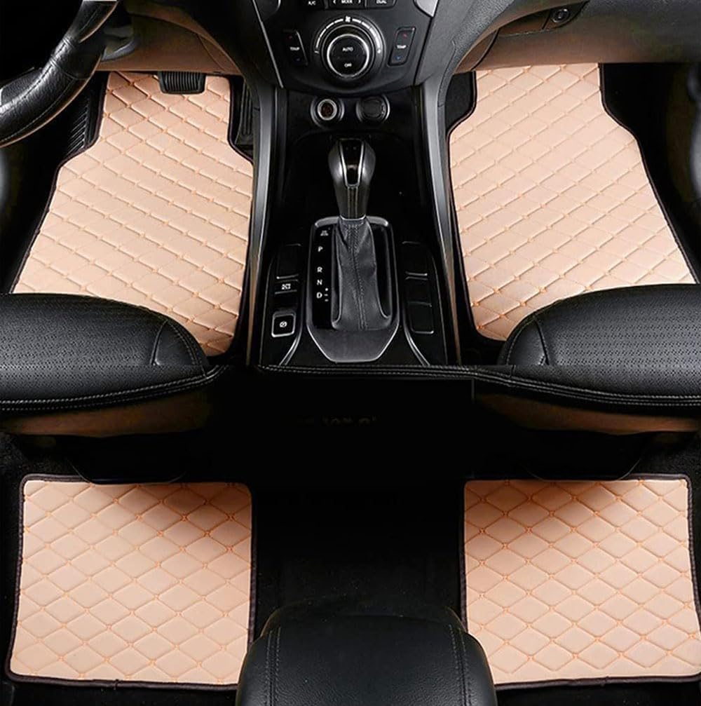 4Stück Leder Auto Fußmatten für Benz CLS C218 2011-2017, Allwetter rutschfeste wasserdichte Auto Set Accesorios,E Beige von MLLAS