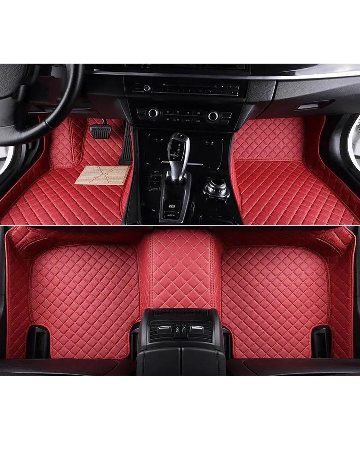 Auto Fussmatte 1Set Auto Fußmatten Für Auto Zubehör Fuß Auto Teppich Automatten(Red) von MLLNPP