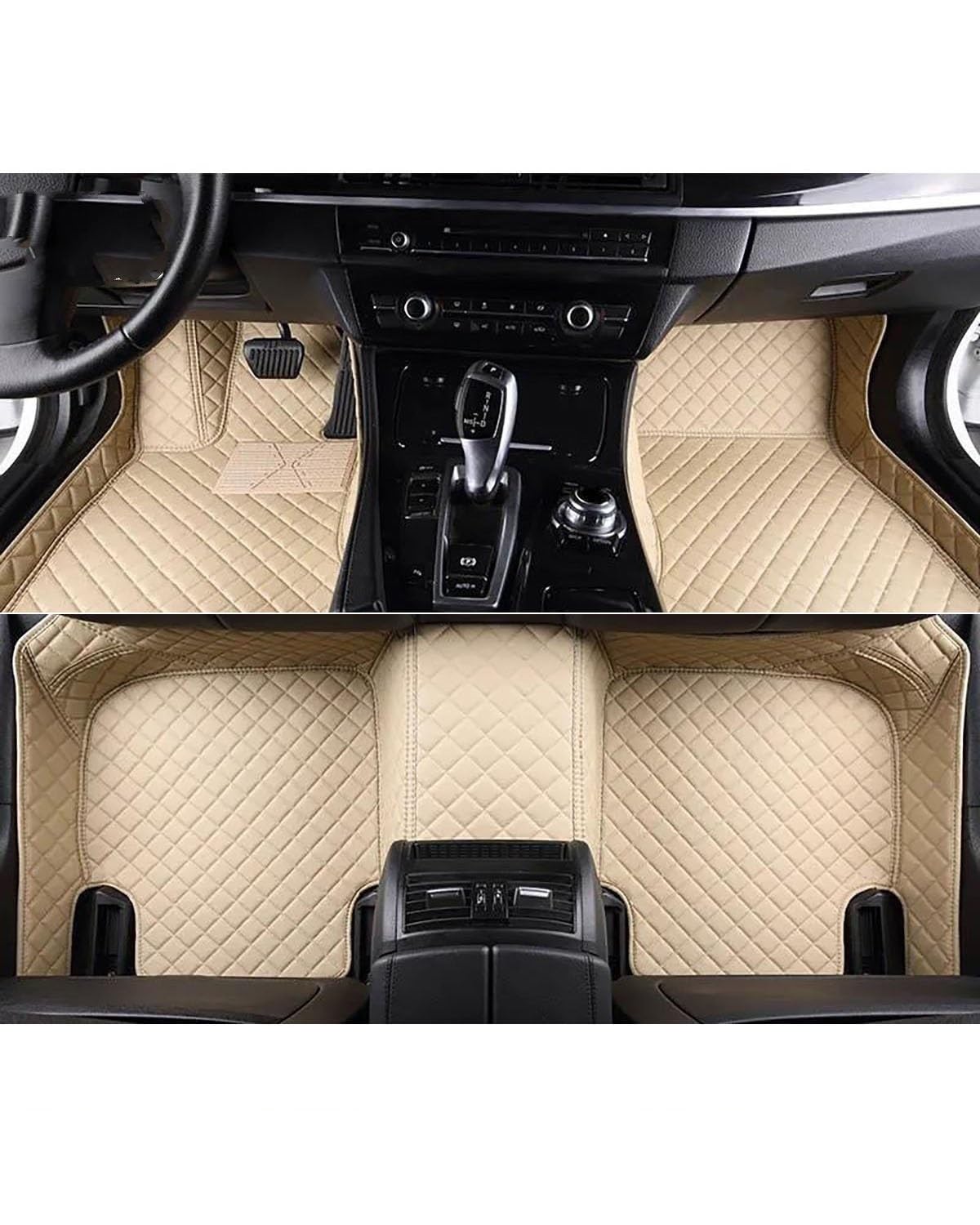 Auto Fussmatte 1Set Auto-Fußmatten Für F22 Für Coupe 2014 2015 2016 2017 2018 Auto-Fußteppich Auto-Fußraummatten Autozubehör Automatten(Beige) von MLLNPP