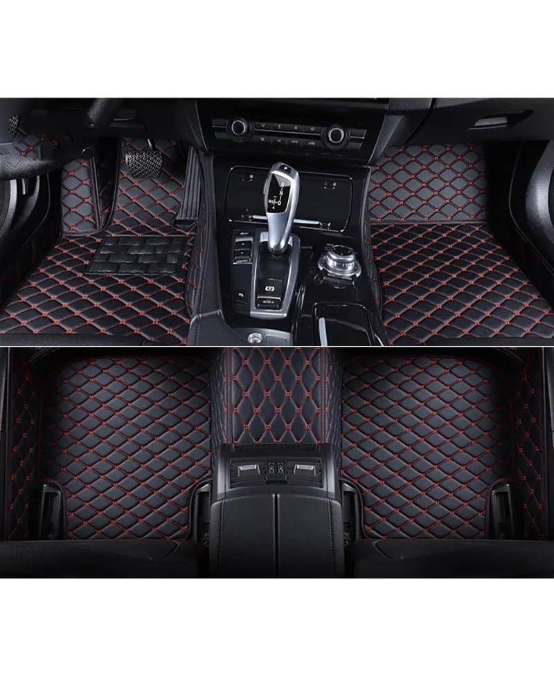 Auto Fussmatte 1Set Auto Fußmatten Für Infiniti Für QX50 Auto Fuß Teppich Auto Fußraum Matten Auto Zubehör Auto Innen Automatten(Black Red) von MLLNPP