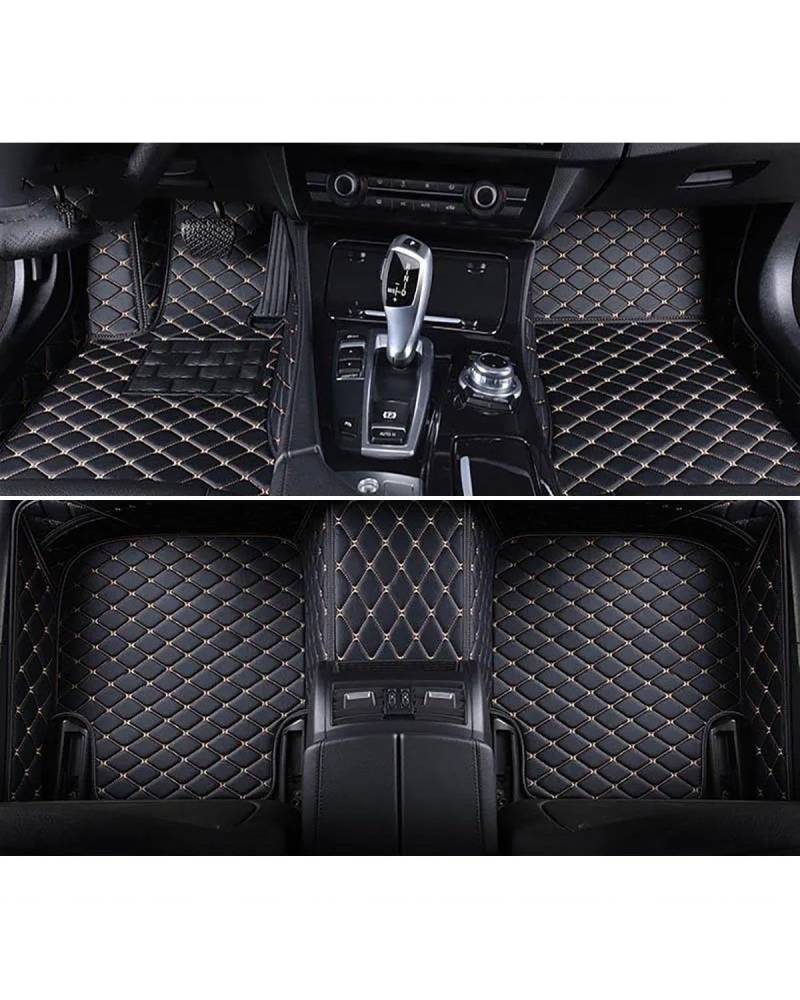 Auto Fussmatte 1Set Auto Fußmatten Für Jazz Für Fit Auto Fuß Teppich Auto Fußraum Matten Auto Zubehör Automatten(Black Beige) von MLLNPP