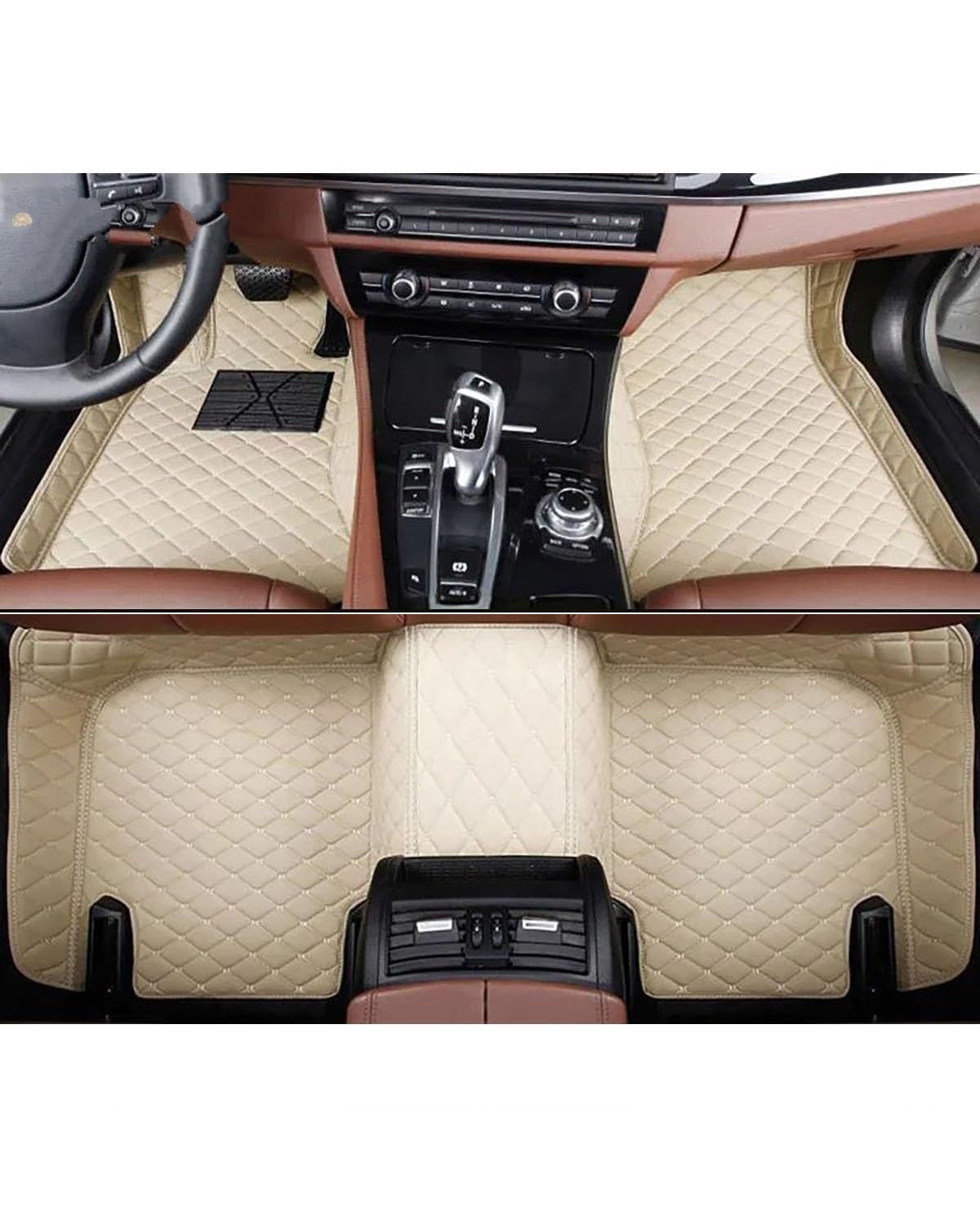 Auto Fussmatte Auto Fußmatten Für A1 Auto Teppiche Fuß Coche Auto Innen Zubehör Automatten(Beige,2010-2015 2Doors) von MLLNPP