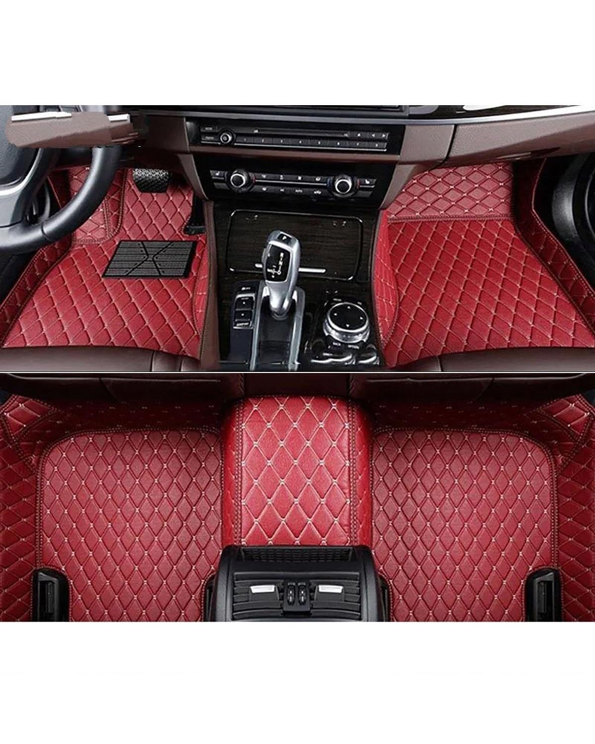 Auto Fussmatte Auto Fußmatten Für A1 Auto Teppiche Fuß Coche Auto Innen Zubehör Automatten(Wine red,2010-2015 2Doors) von MLLNPP