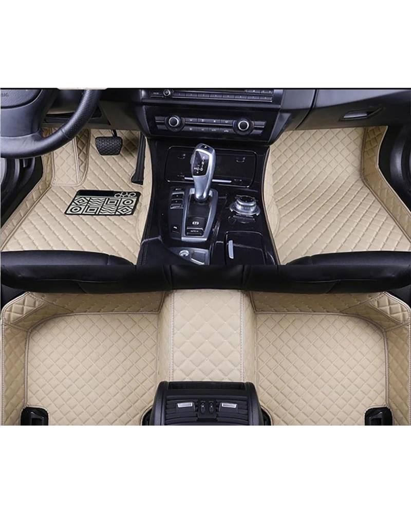 Auto Fussmatte Auto-Fußmatten Für Accord 8 8. 2008 2009 2010 2011 2012 Auto Teppiche Schutzpolster Teppiche wasserdichte Innenausstattung Automatten(Beige) von MLLNPP