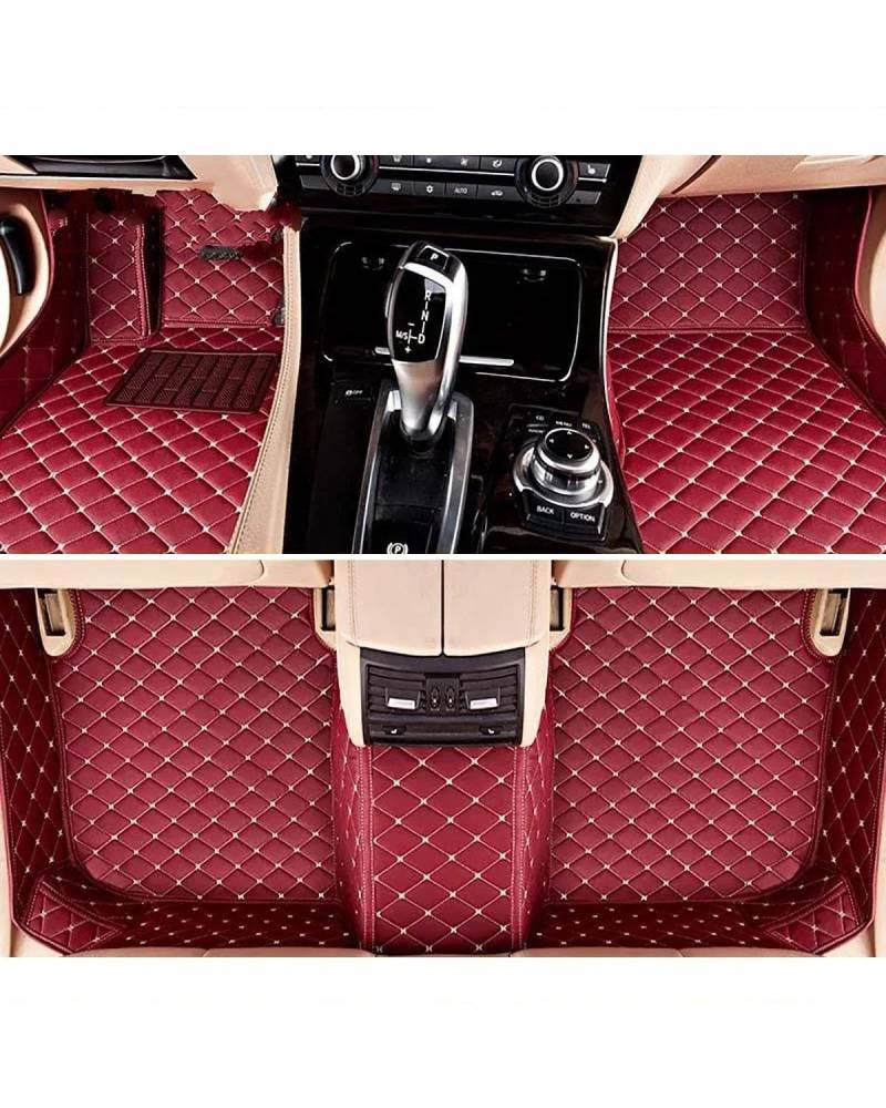 Auto Fussmatte Auto-Fußmatten Für Benz Für GL Für X164 Für X166 2006-2016 Autoteppiche Fuß Coche Auto-Innenausstattung Automatten(Wine red,for GL 2013-2016) von MLLNPP