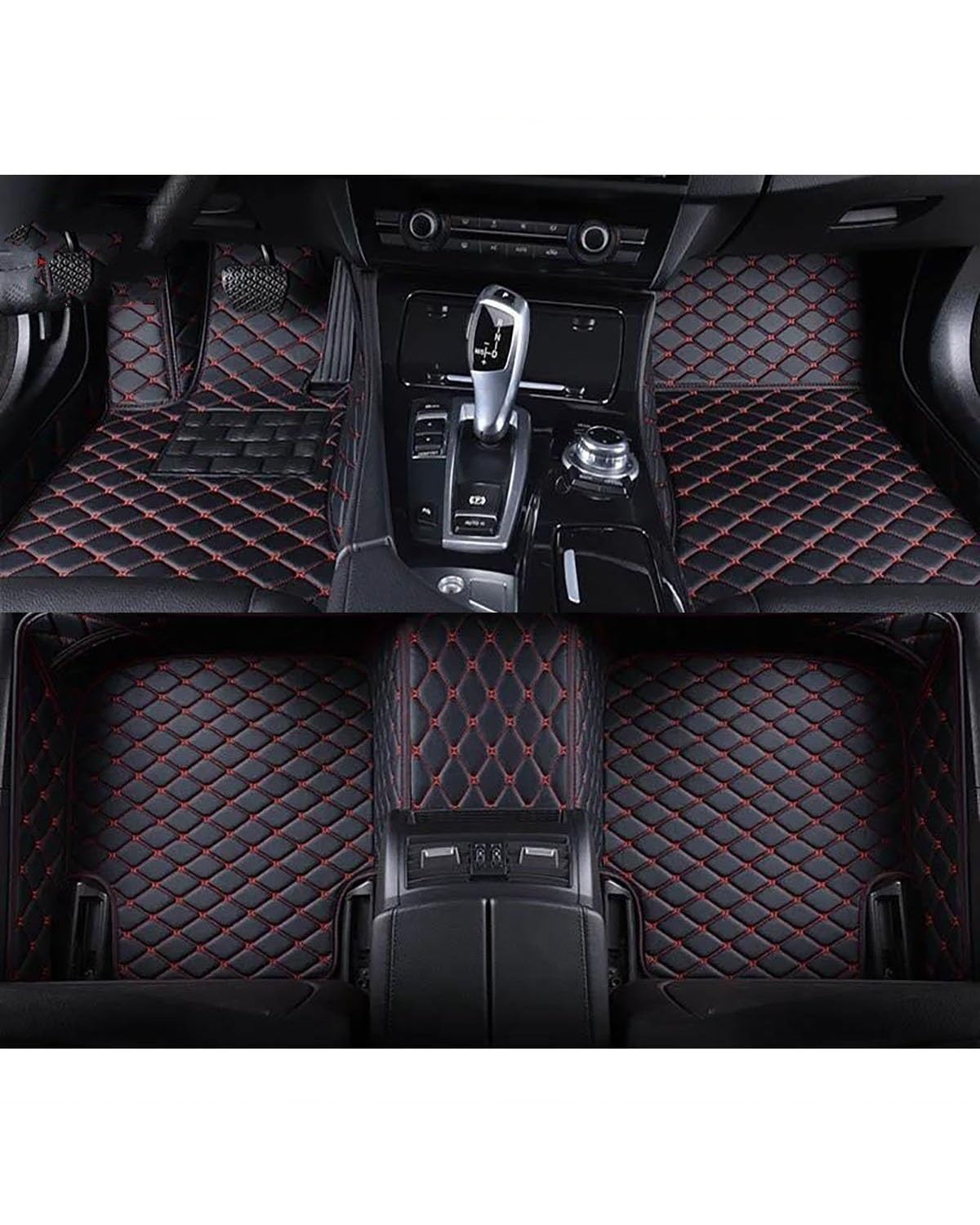 Auto Fussmatte Auto Fußmatten Für Golf Für GTI Auto Teppiche Fuß Coche Auto Innen Zubehör Automatten(Black Red,2009-2012) von MLLNPP