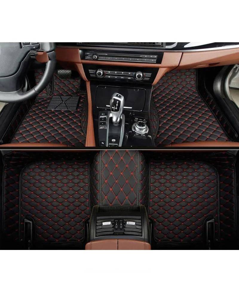 Auto Fussmatte Auto Fußmatten Für Infiniti Für QX56 Auto Teppiche Fuß Coche Auto Innen Zubehör Automatten(Black red,2011-2022) von MLLNPP