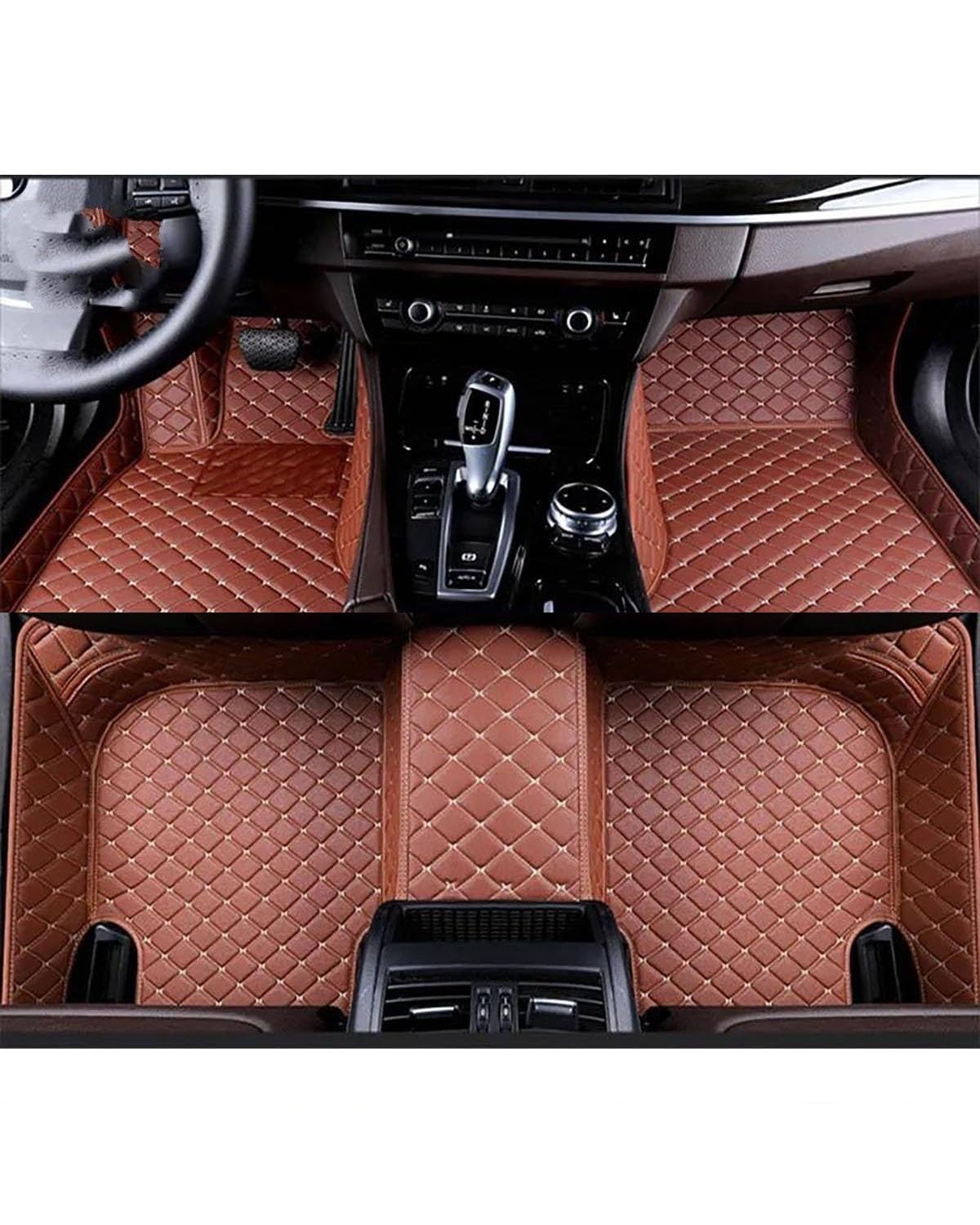 Auto Fussmatte Auto Fußmatten Für Jaguar Für XF Für XF-Sportbrake Auto Teppiche Fuß Coche Auto Innen Zubehör Automatten(Brown,for XF-Sportbrake) von MLLNPP