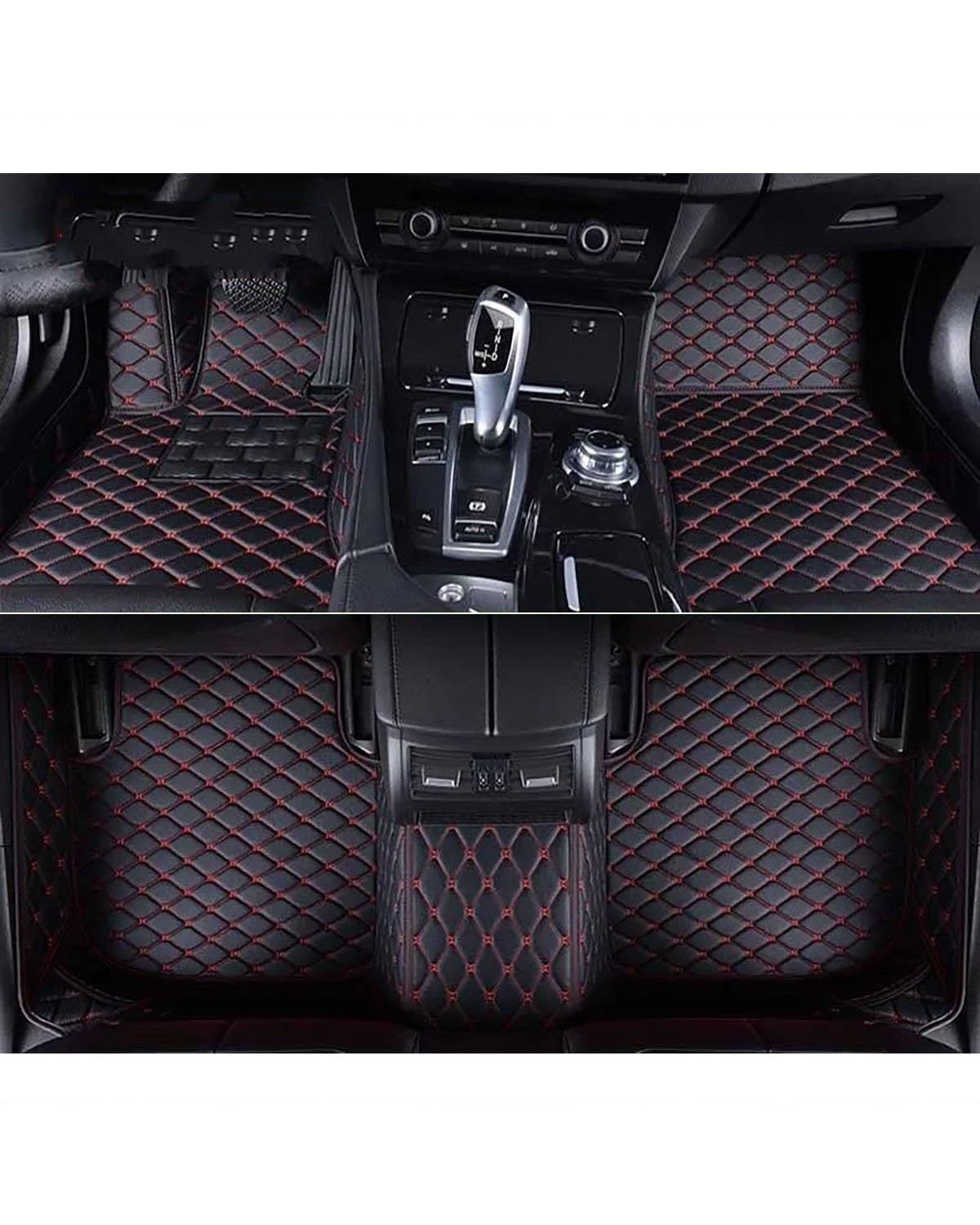 Auto Fussmatte Auto Fußmatten Für KIA Für Sorento Auto Teppiche Fuß Coche Auto Innen Zubehör Automatten(Black red,2009-2012) von MLLNPP