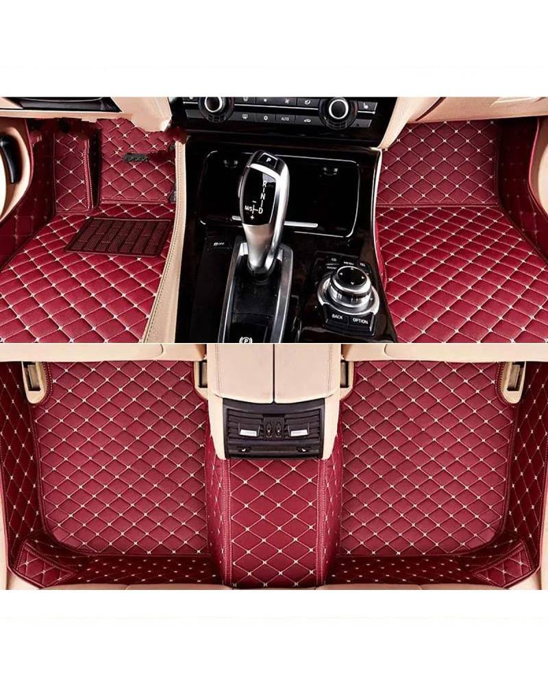 Auto Fussmatte Auto Fußmatten Für Touareg Auto Teppiche Fuß Coche Auto Zubehör Automatten(Wine red,2002-2010) von MLLNPP