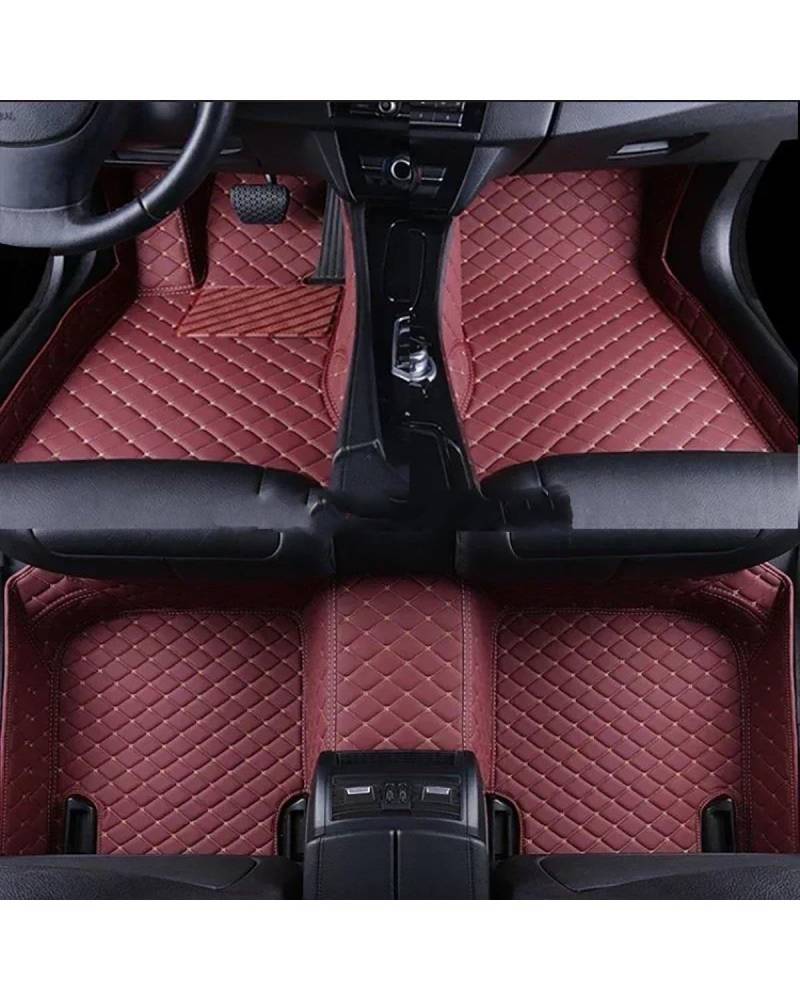 Auto Fussmatte Auto-Fußmatten Für Toyota Für RAV 4 2013-2019 Für RAV 4 Für Hybrid 2020-2023 2009-2013 Innenausstattung Synthetisches Material Automatten(Wine Red 5 Seat,for Hybrid 20-23) von MLLNPP