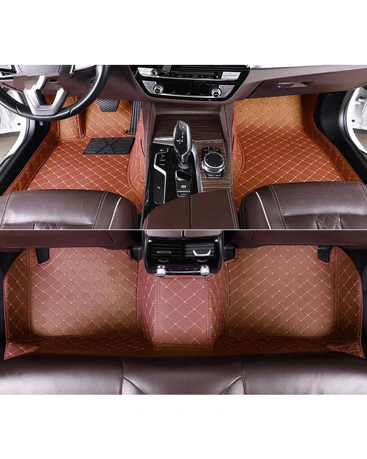 Auto Fussmatte Auto-Fußmatten Für Toyota Für Yaris Für Vios Für Vitz Auto Teppiche Fuß Coche Auto Innen Zubehör Automatten(Brown,2007-2013Hatchback) von MLLNPP