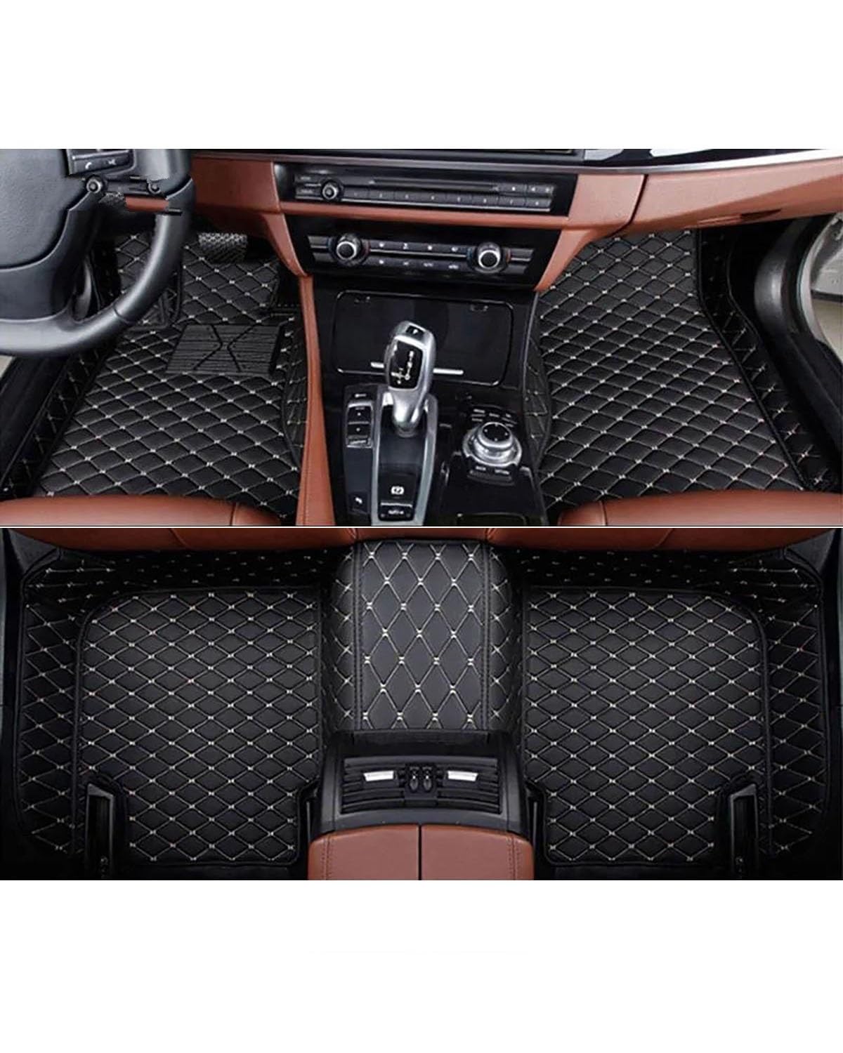 Auto Fussmatte Auto-Fußmatten Für X5 Für E53 Für E70 Für F15 Für G05 F85 F95 Autoteppiche Fuß Coche Auto-Innenausstattung Automatten(Black beige,for F15F85 14-18) von MLLNPP